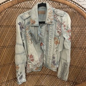 BlankNYC floral embroidery jean jacket